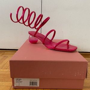 Cult Gaia Freya metallic leather sandals in hot pink (rose) size 38, new in box!